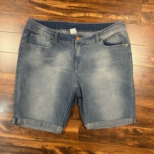 Light-Medium Wash Blue Jean Shorts